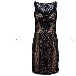 Sue Wong Beaded Black and Nude Dress